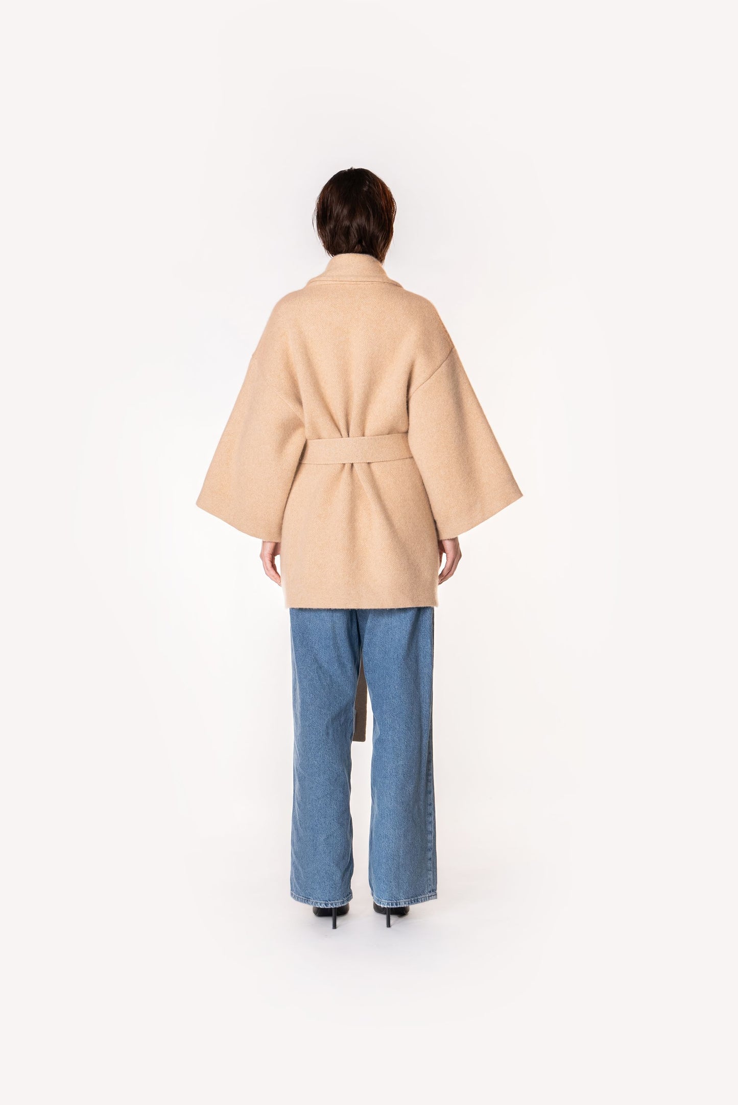 Timeless Exclusive Heavy Cashmere Knit-Kimono Camel