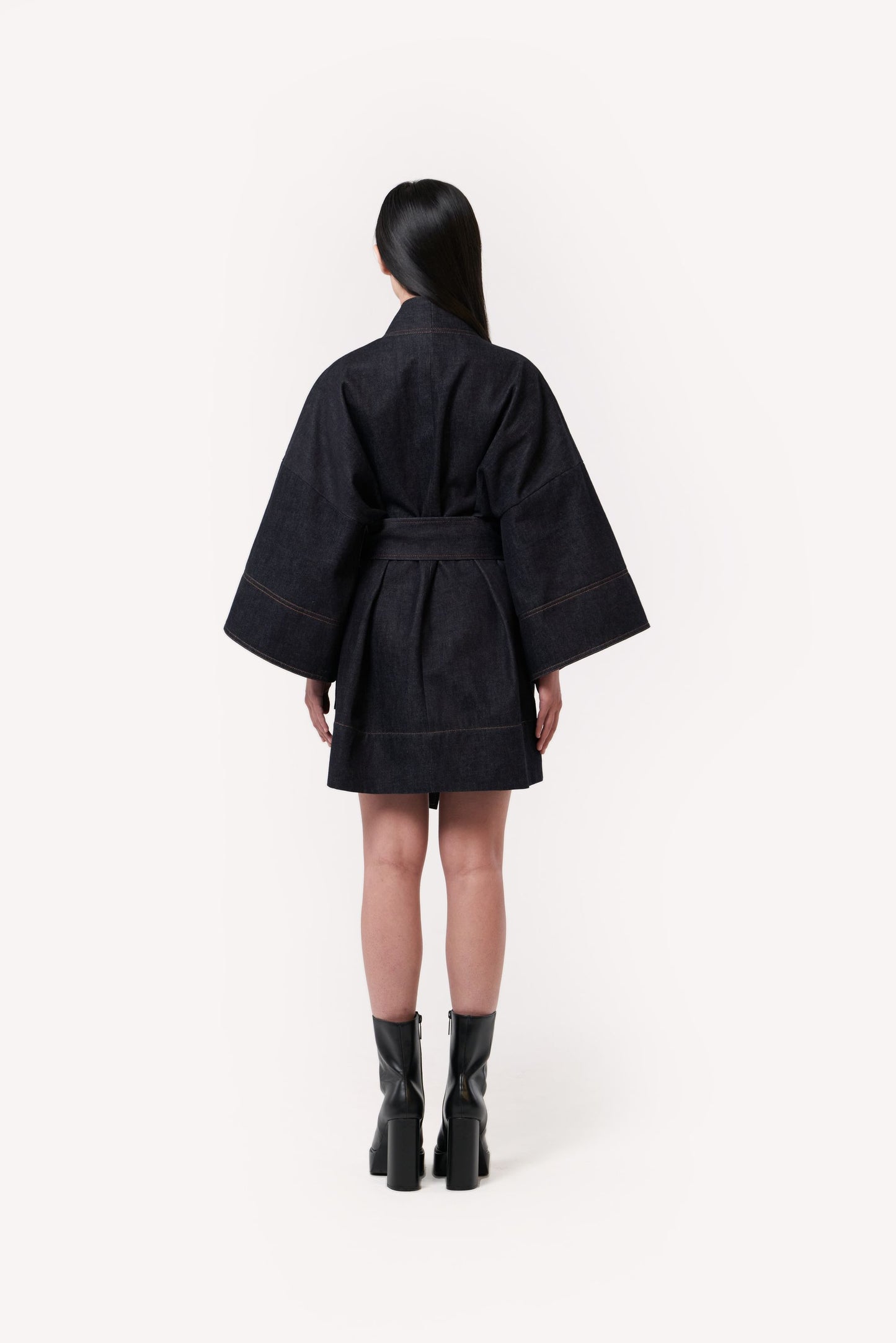 One-of-a-kind Oversized Selvedge Denim Kimono Midnight-Indigo